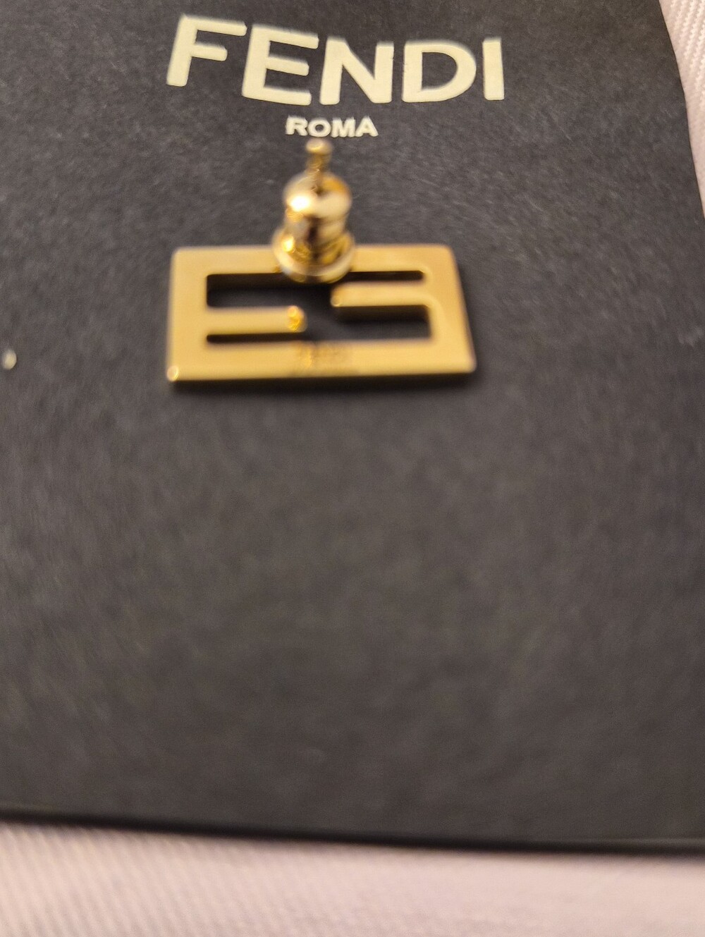 Fendi FF Logo Gold-Tone Stud Earrings - Picture 5 of 8